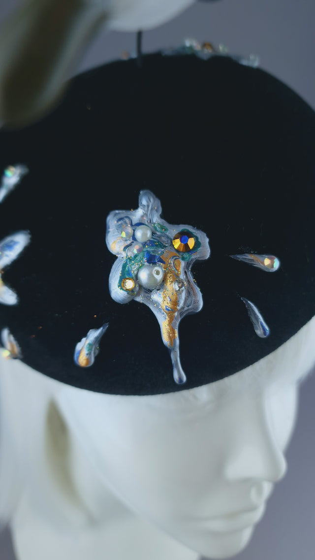 Pearls & Swine: Kitsch Glitter Seagull Poop Fascinator Hat "Mierda"