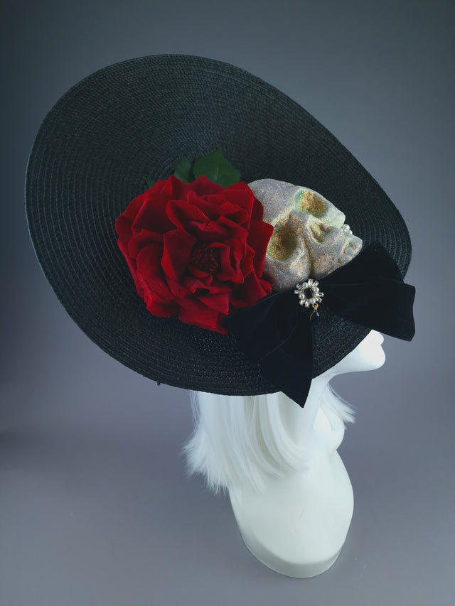 Pearls & Swine: Large Skull & Rose Hat "Eternal"