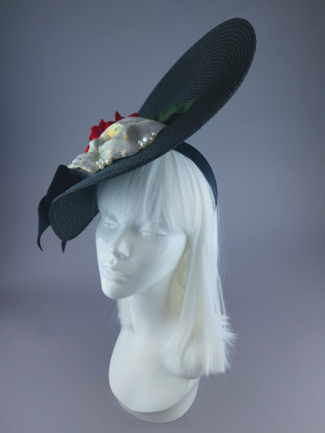 Pearls & Swine: Large Skull & Rose Hat "Eternal"