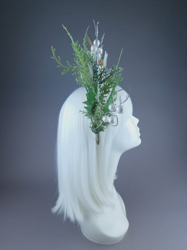 Pearls & Swine: Robin, Stars, Foliage & Pearl Halo Headdress "Peace"