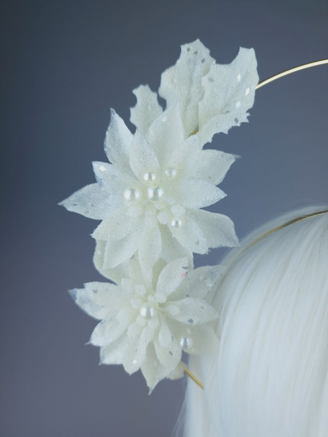 Pearls & Swine: Ivory Flower & Pearl Halo "Serenity"Headdress