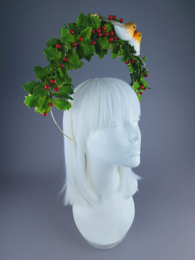 Pearls & Swine: Holly Robin Festive Xmas Halo Headdress "Carol"