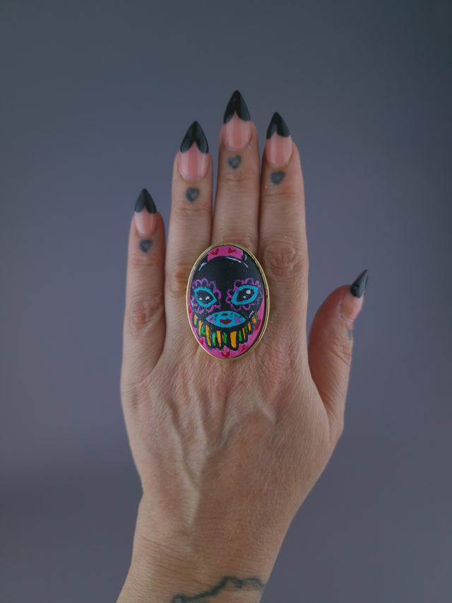 Pearls & Swine: Large Hand Painted Dollface Ring