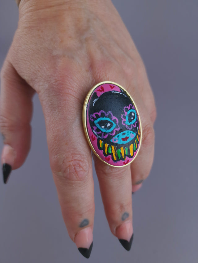 Pearls & Swine: Large Hand Painted Dollface Ring