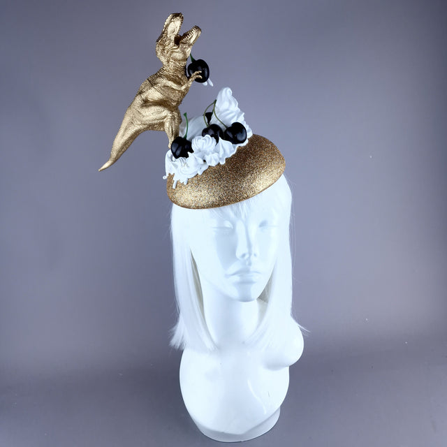 "Chomp" Dinosaur Cherries & Cream Fascinator Hat
