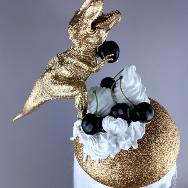 "Chomp" Dinosaur Cherries & Cream Fascinator Hat