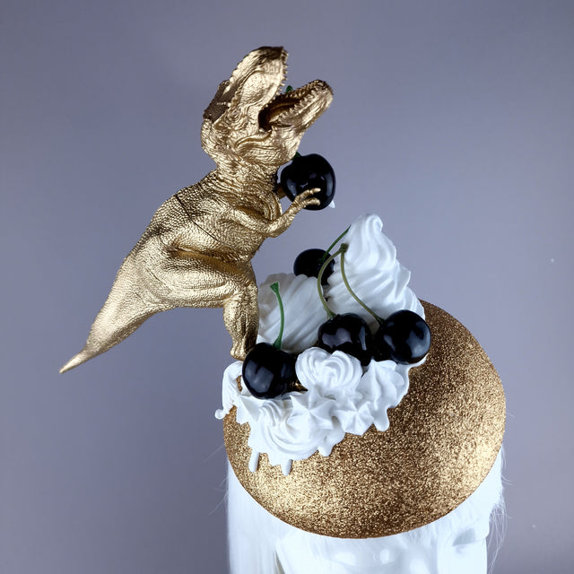 "Chomp" Dinosaur Cherries & Cream Fascinator Hat