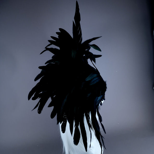 "Lola" Black Feather Headdress Fascinator Hat