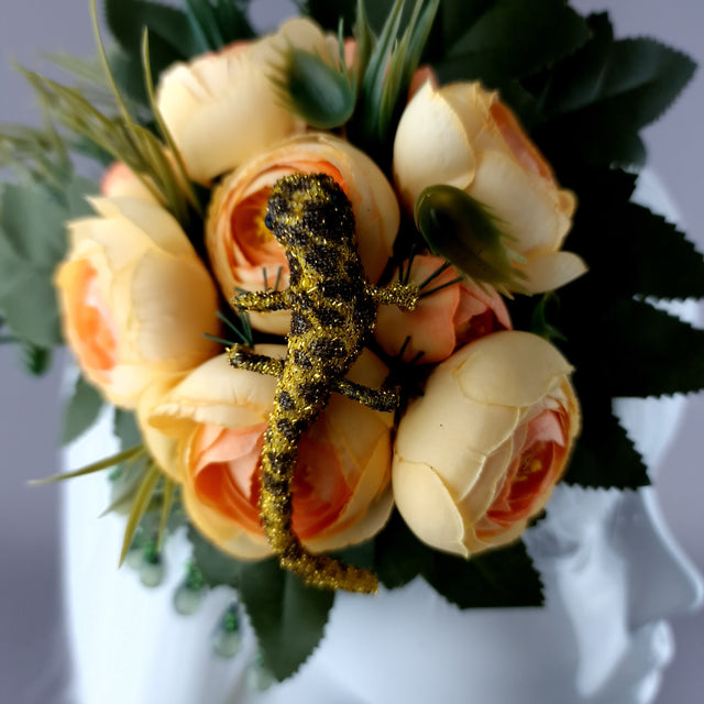 "Lizzy" Flower & Lizard Mini Fascinator