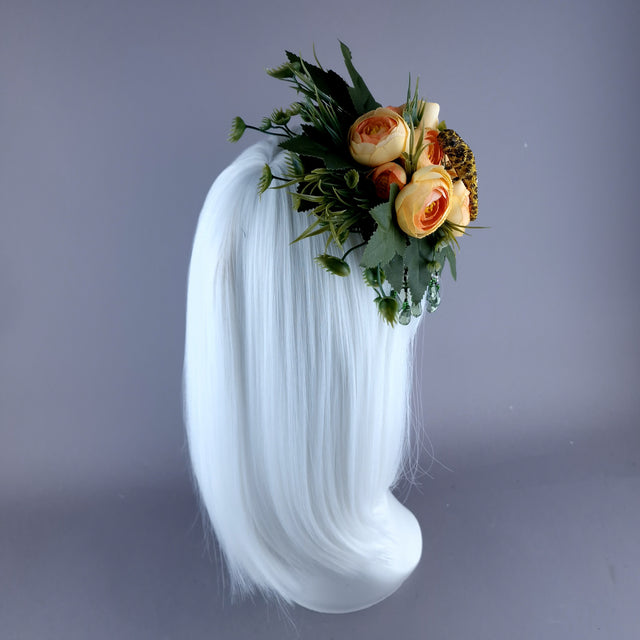 "Lizzy" Flower & Lizard Mini Fascinator