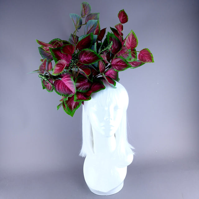 "Shailagh" Pink Leaf & Lizard Headdress