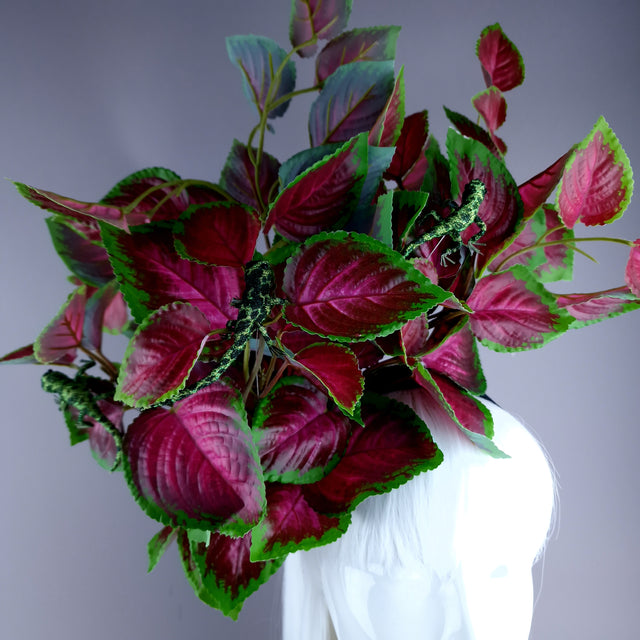 "Shailagh" Pink Leaf & Lizard Headdress