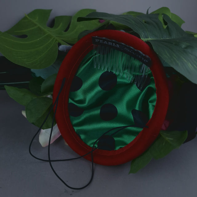 "Isla" Colourful Parrot, Flower & Tropical Leaf Fascinator Hat