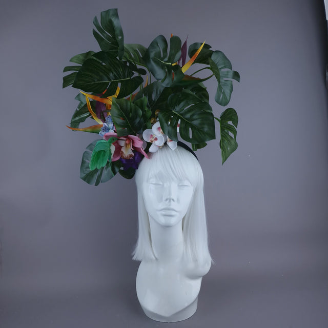 "Palila" Tropical Flower & Leaf Headdress