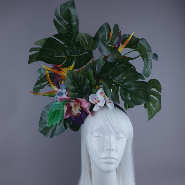 "Palila" Tropical Flower & Leaf Headdress