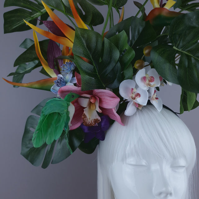 "Palila" Tropical Flower & Leaf Headdress