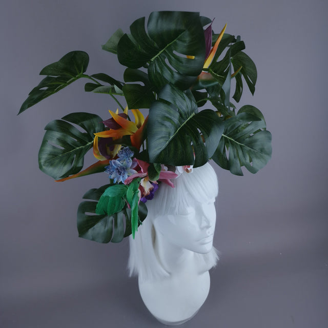 "Palila" Tropical Flower & Leaf Headdress