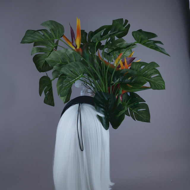 "Palila" Tropical Flower & Leaf Headdress