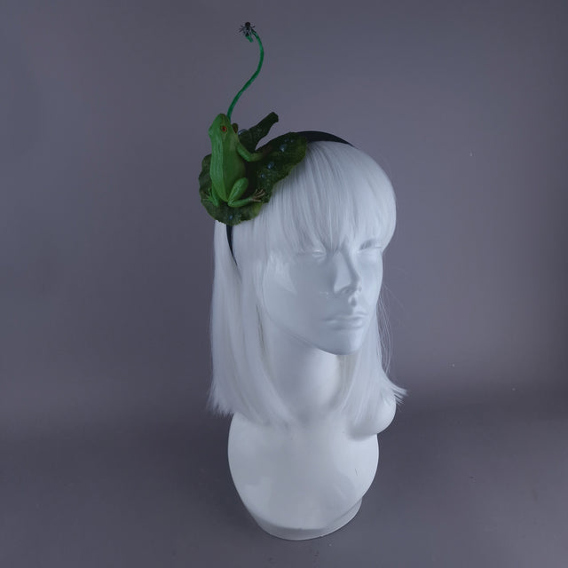 "Snack" Frog, Lilypad & Fly Headpiece