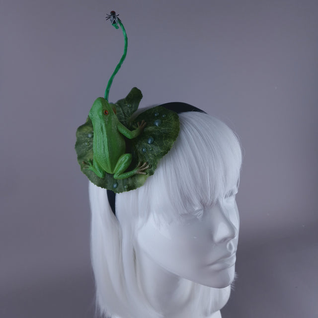 "Snack" Frog, Lilypad & Fly Headpiece