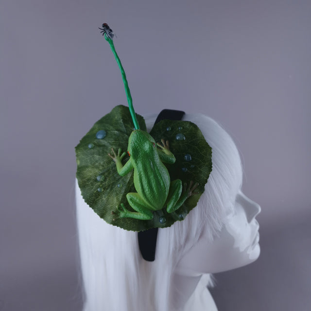 "Snack" Frog, Lilypad & Fly Headpiece
