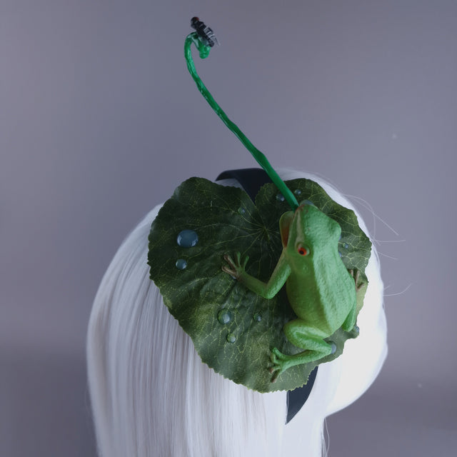 "Snack" Frog, Lilypad & Fly Headpiece