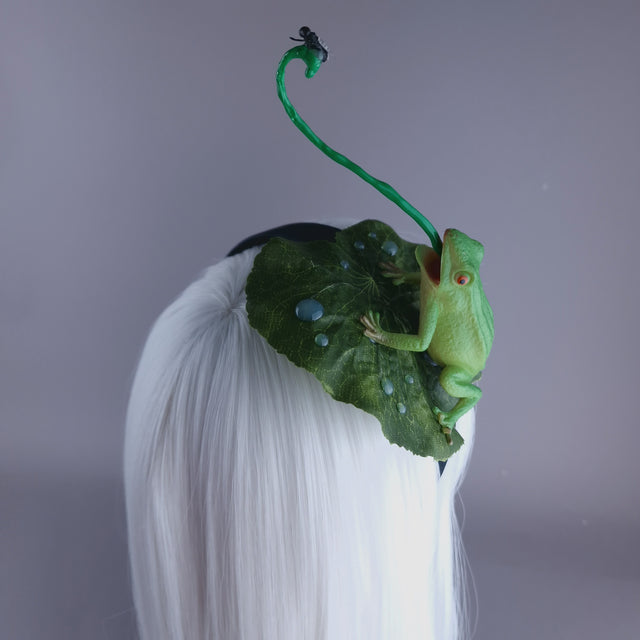 "Snack" Frog, Lilypad & Fly Headpiece