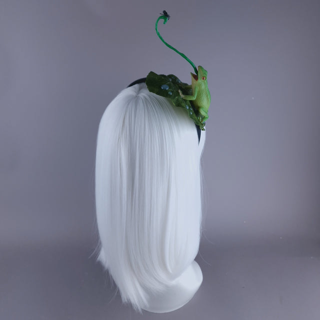 "Snack" Frog, Lilypad & Fly Headpiece