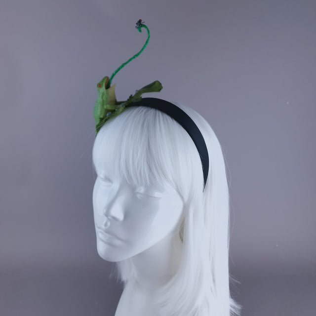 "Snack" Frog, Lilypad & Fly Headpiece