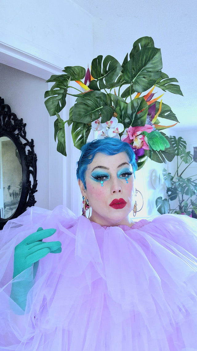 "Palila" Tropical Flower & Leaf Headdress