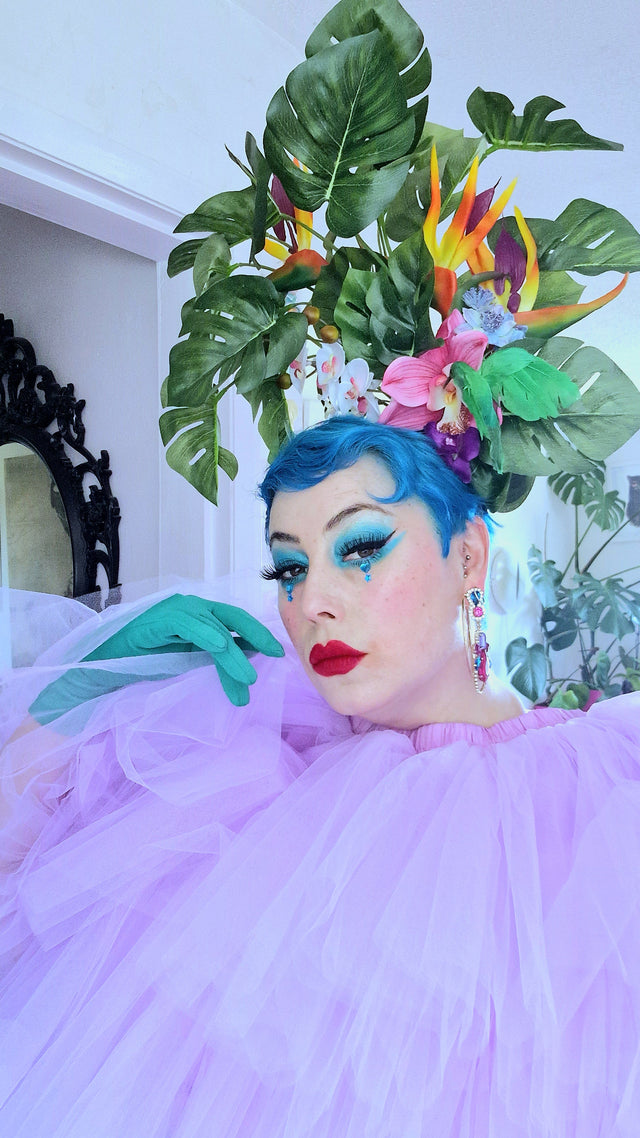 "Palila" Tropical Flower & Leaf Headdress