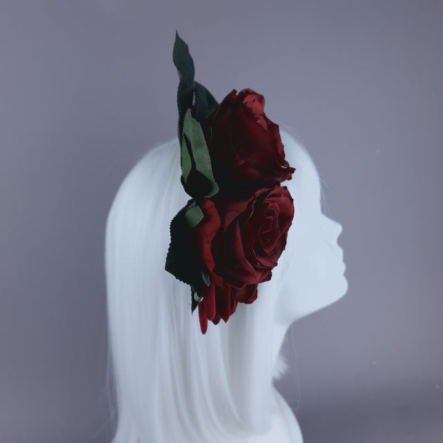 "Annora" Red Rose Pink Headband Flower Headdress