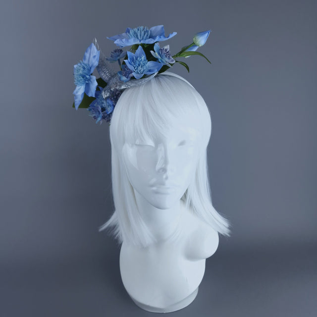 "Musette" Hummingbird Blue Flowers Flower Crown
