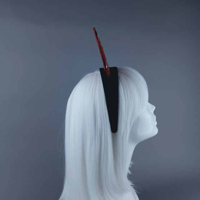 "Kiss Mee" Red Glitter Lips Headpiece