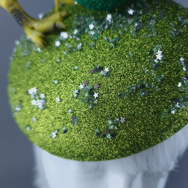 "Tipsy Bubbles" Dinosaur Champagne Fascinator Hat