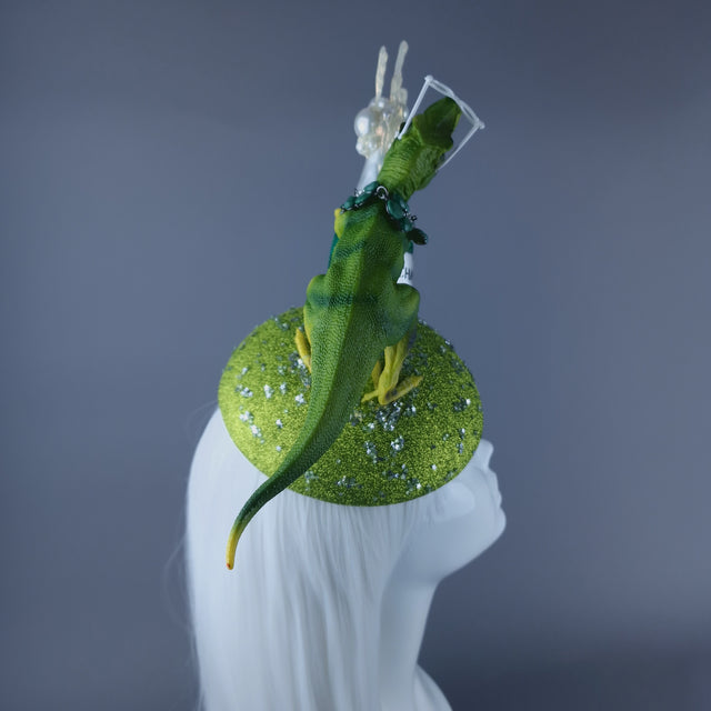 "Tipsy Bubbles" Dinosaur Champagne Fascinator Hat