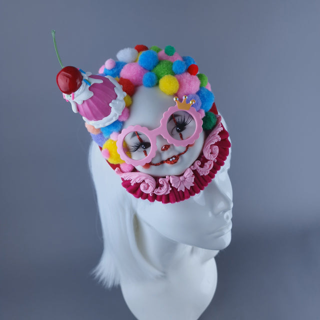 "Sweetie Pie" Colourful Clown Circus Fascinator Hat