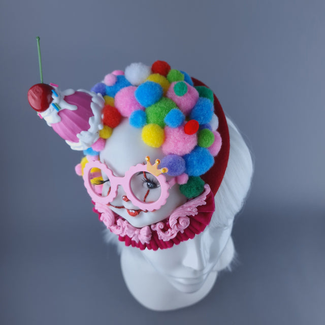 "Sweetie Pie" Colourful Clown Circus Fascinator Hat