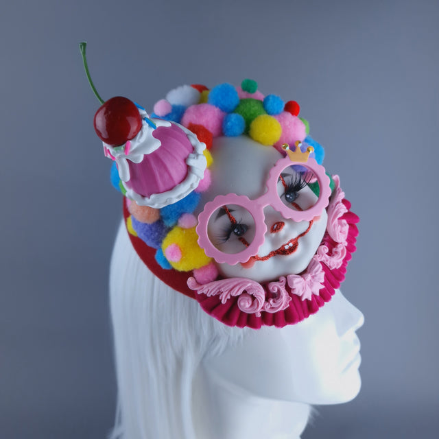 "Sweetie Pie" Colourful Clown Circus Fascinator Hat