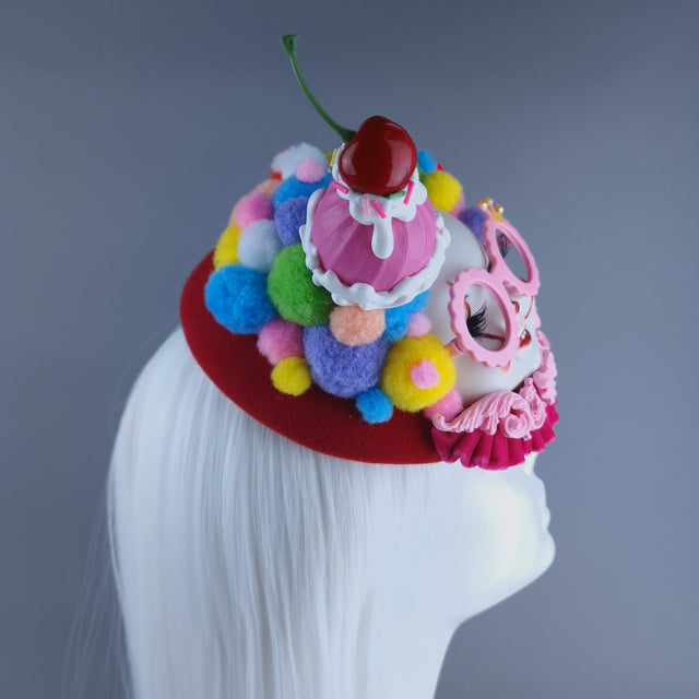"Sweetie Pie" Colourful Clown Circus Fascinator Hat