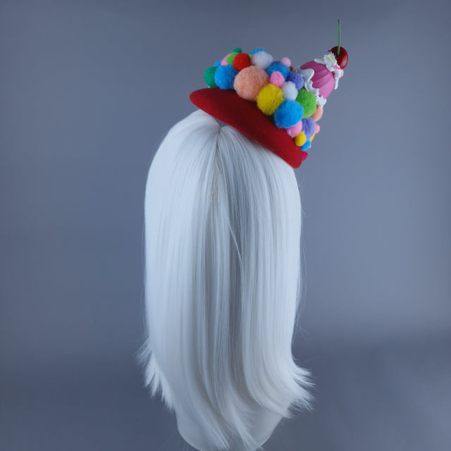 "Sweetie Pie" Colourful Clown Circus Fascinator Hat