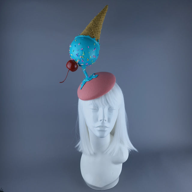 "Melt" Extra Large Ice-Cream with Cherry Fascinator Hat