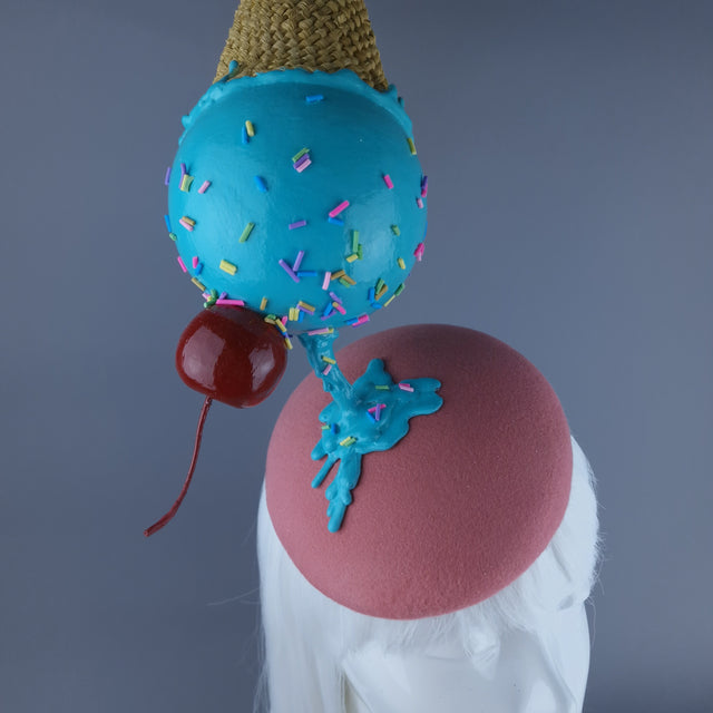 "Melt" Extra Large Ice-Cream with Cherry Fascinator Hat