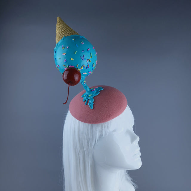 "Melt" Extra Large Ice-Cream with Cherry Fascinator Hat