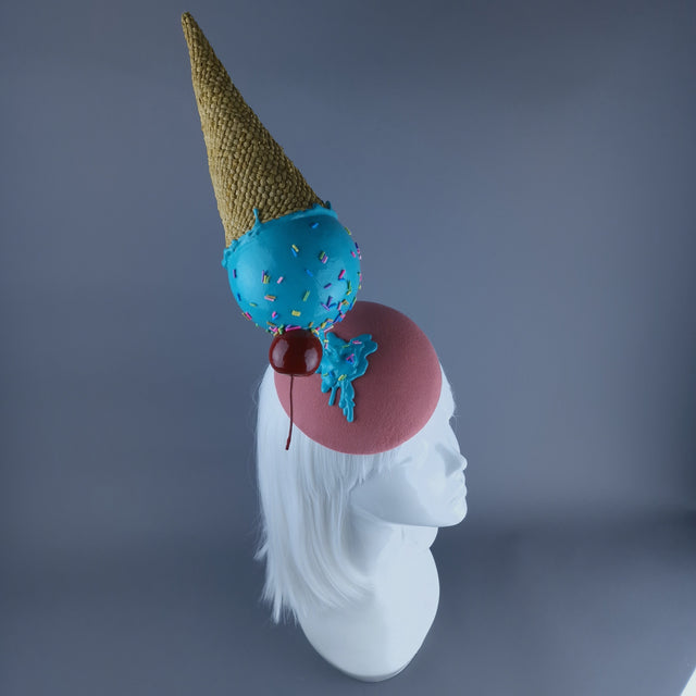 "Melt" Extra Large Ice-Cream with Cherry Fascinator Hat