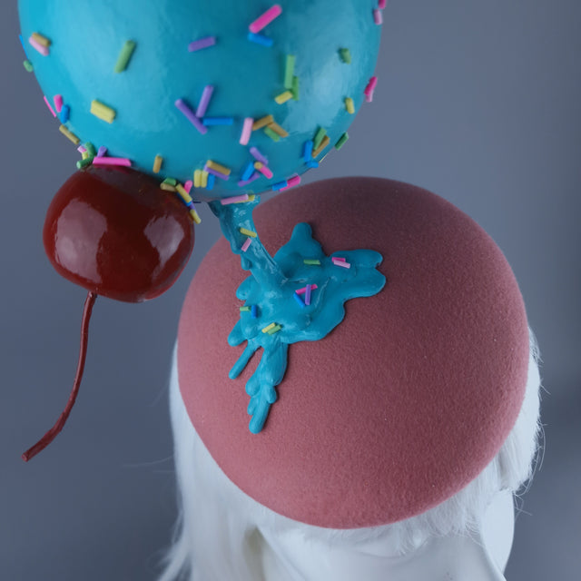 "Melt" Extra Large Ice-Cream with Cherry Fascinator Hat