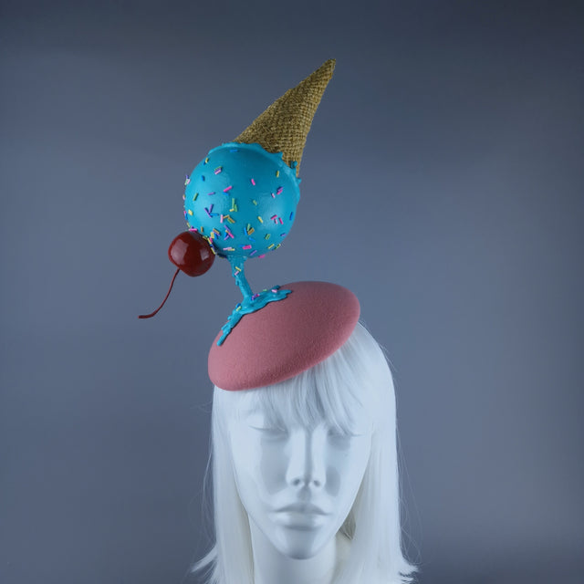 "Melt" Extra Large Ice-Cream with Cherry Fascinator Hat