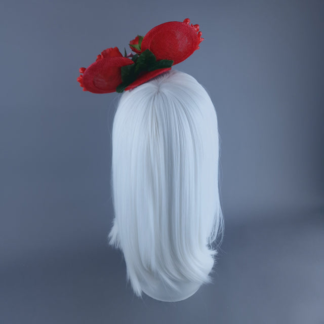 "Bloop" Red Dollface Ear Fascinator Hat