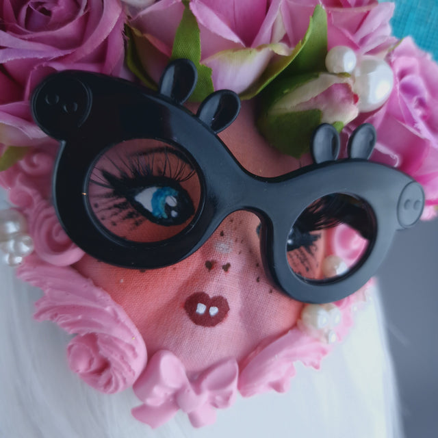 "Beeb" Blue & Pink Dollface Ear Fascinator Hat