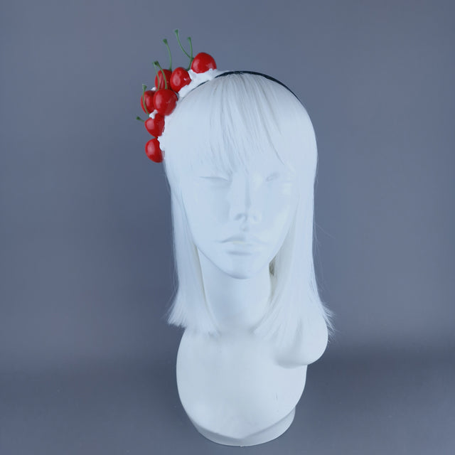 "Cheri Pie" Cherry & Cream Headband Headpiece